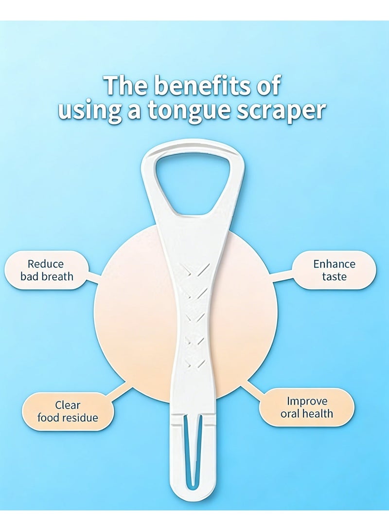 كاشط اللسان كاشط لسان للاستخدام لمرة واحدة مصمم بدرجة غذائية ذو وجهين منظف لغطاء اللسان مع مقبض غير قابل للانزلاق محمول ومعبأ بشكل فردي مناسب للعائلات السعودية - Image 4